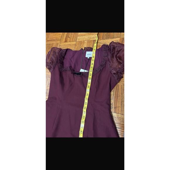 Reformation x Kacey Musgraves Bunny Mini Dress Chianti Burgundy Red Size 10P - Picture 9 of 9